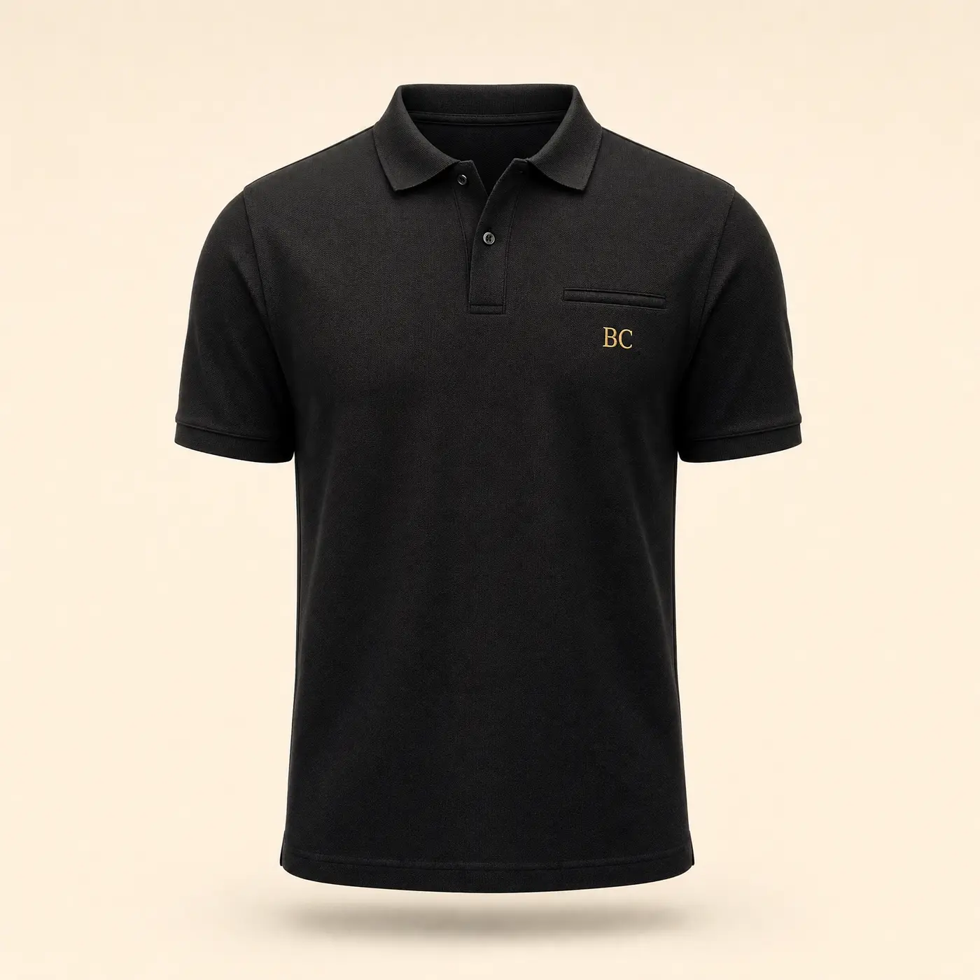 Black & Gold BC Pocket Polo