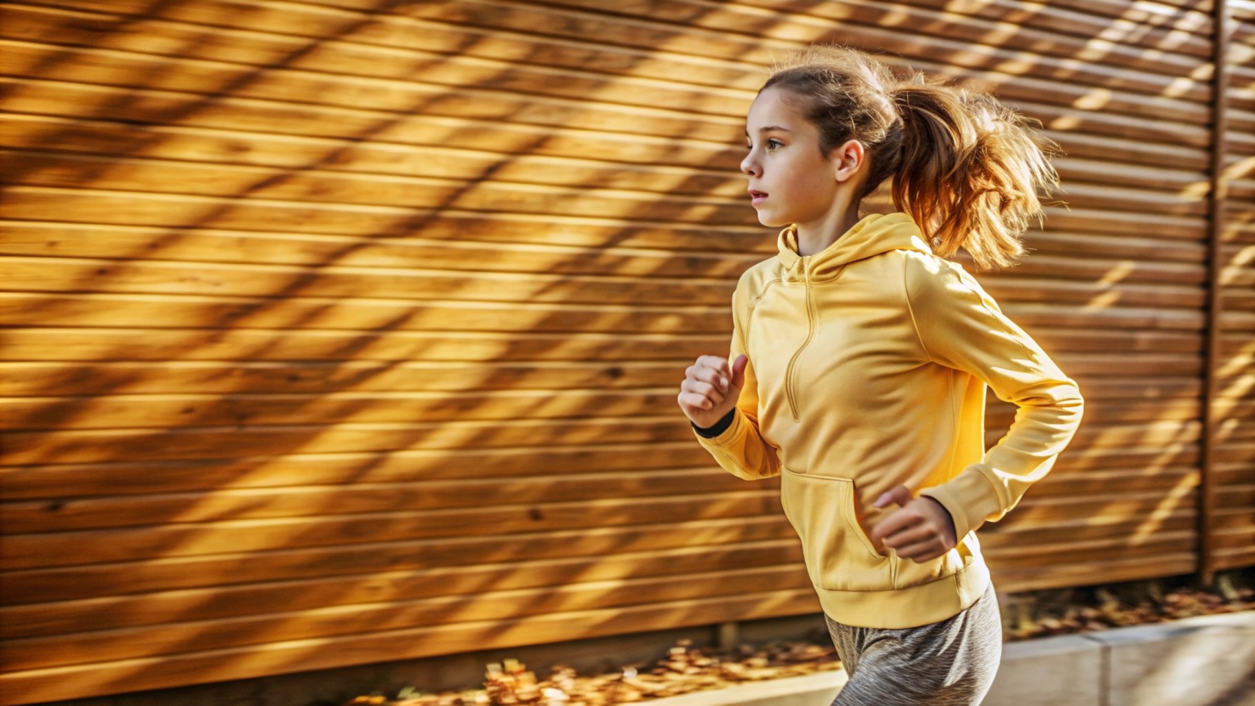 a teen is jogging