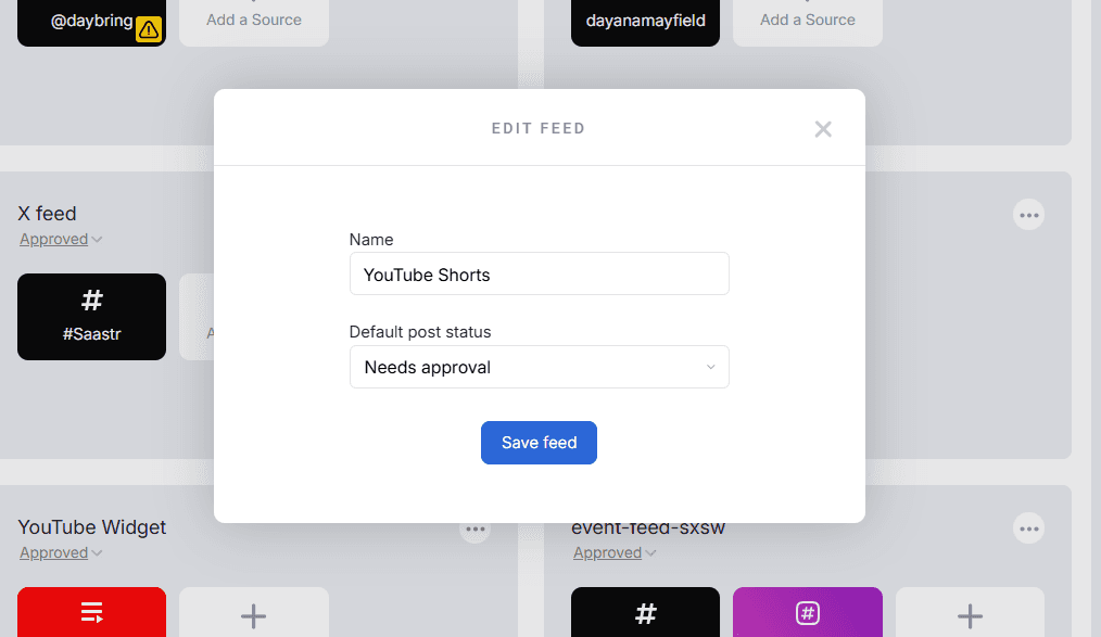create youtube shorts feed