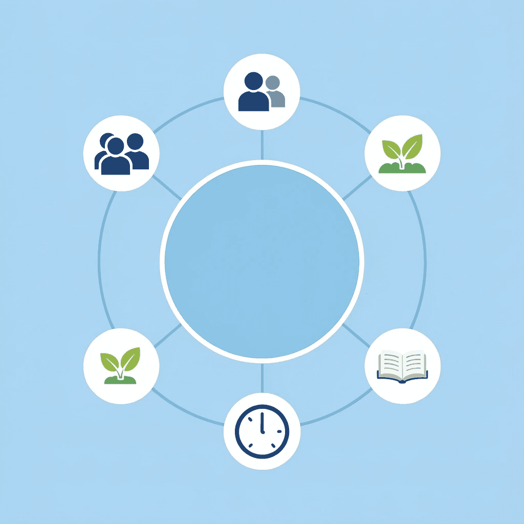 Central hub showing how fall activities connect children of different ages in shared participation