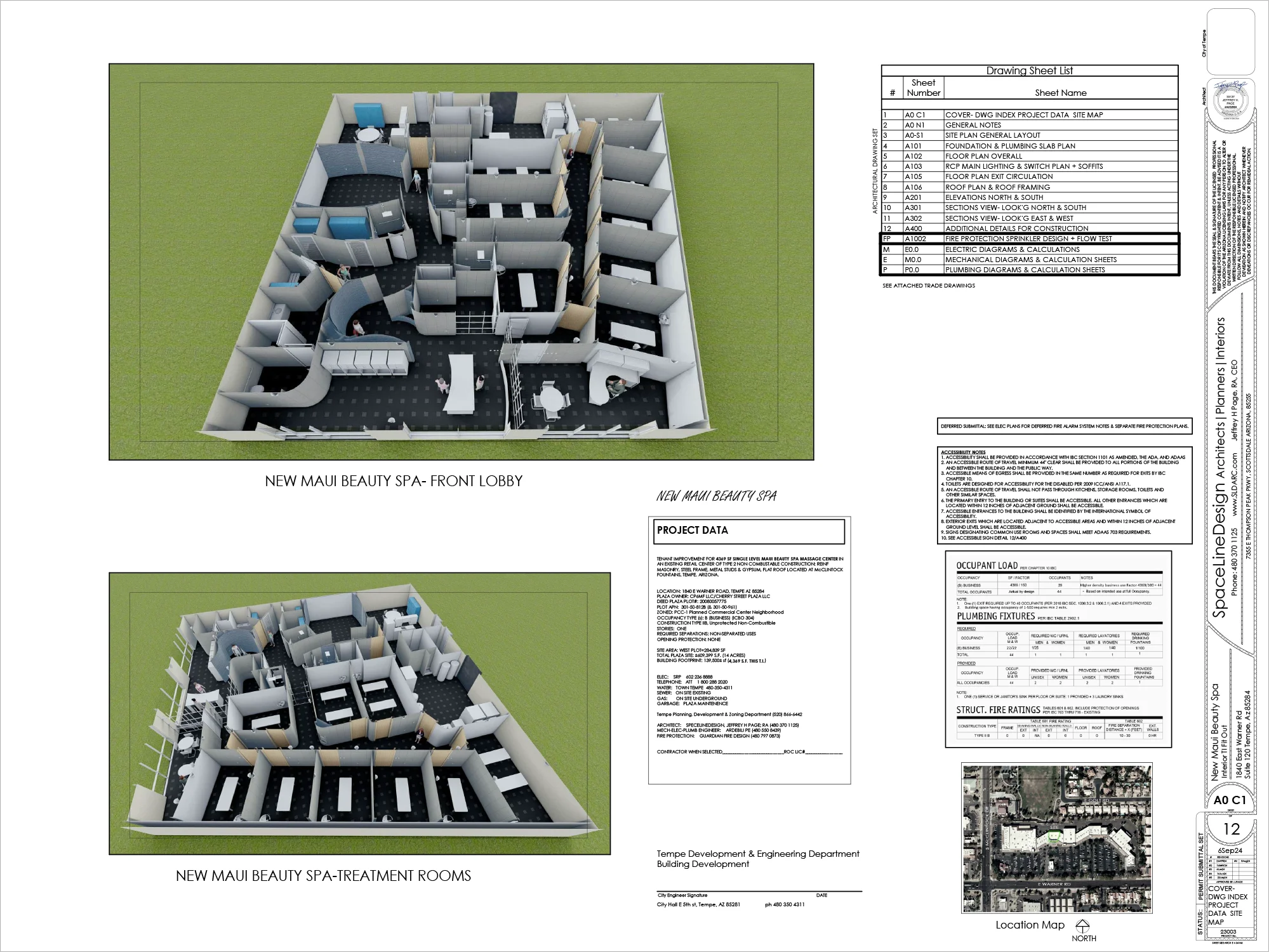 3D floor plan of a large health spa by SpaceLineDesign, showcasing unique design layout architecture.