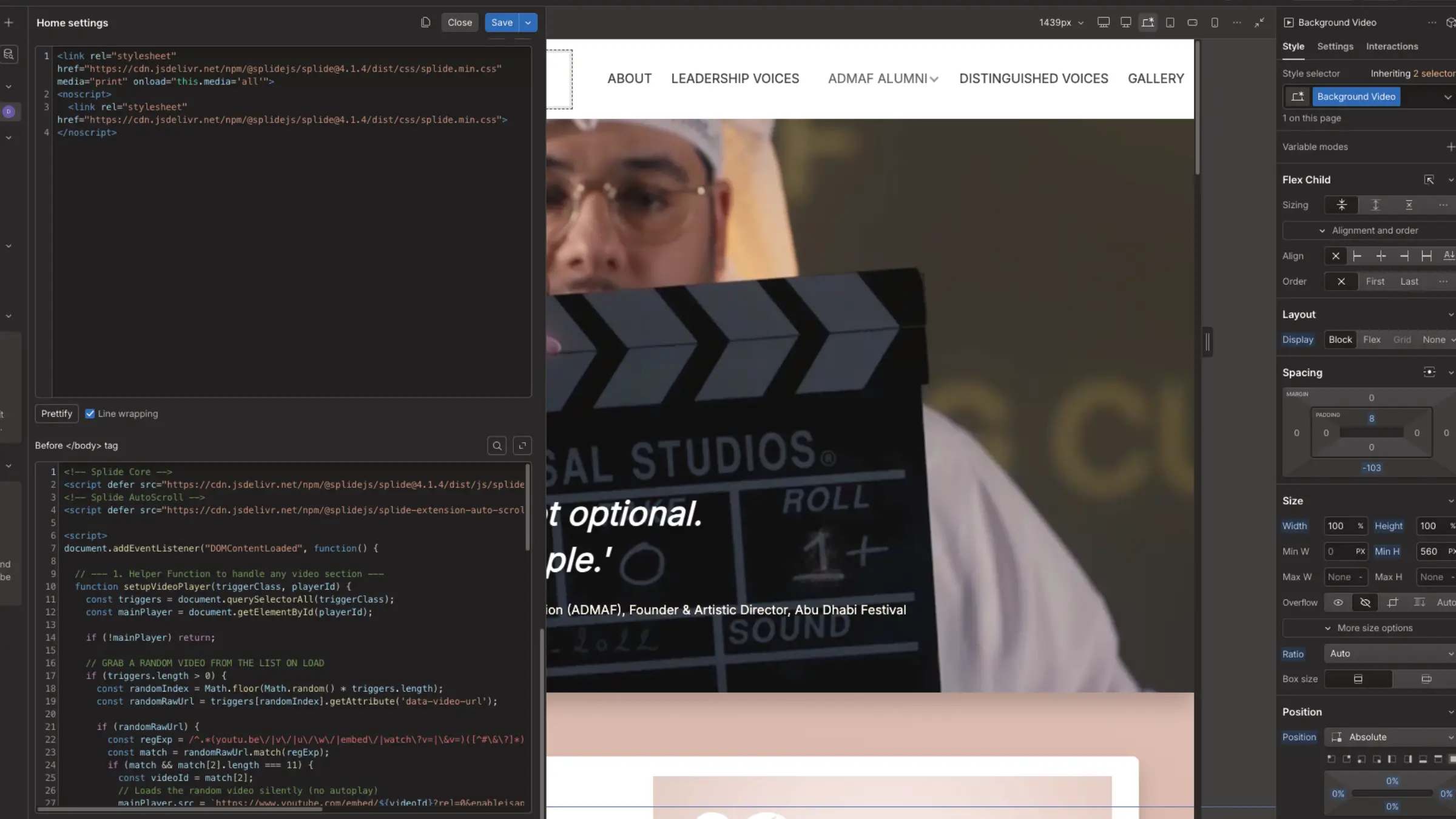 Webflow custom code