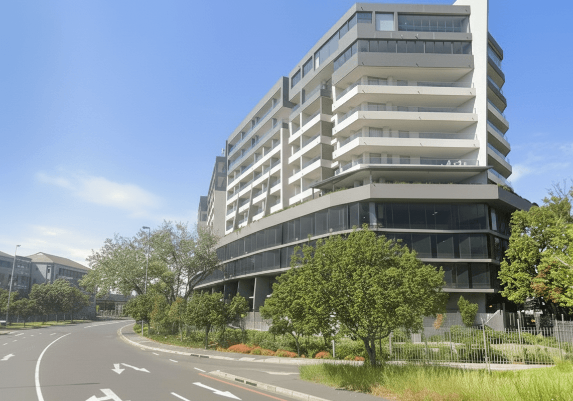 Exterior view of Letterstedt Court, a modern residential apartment building in Newlands owned by Foundation Group.