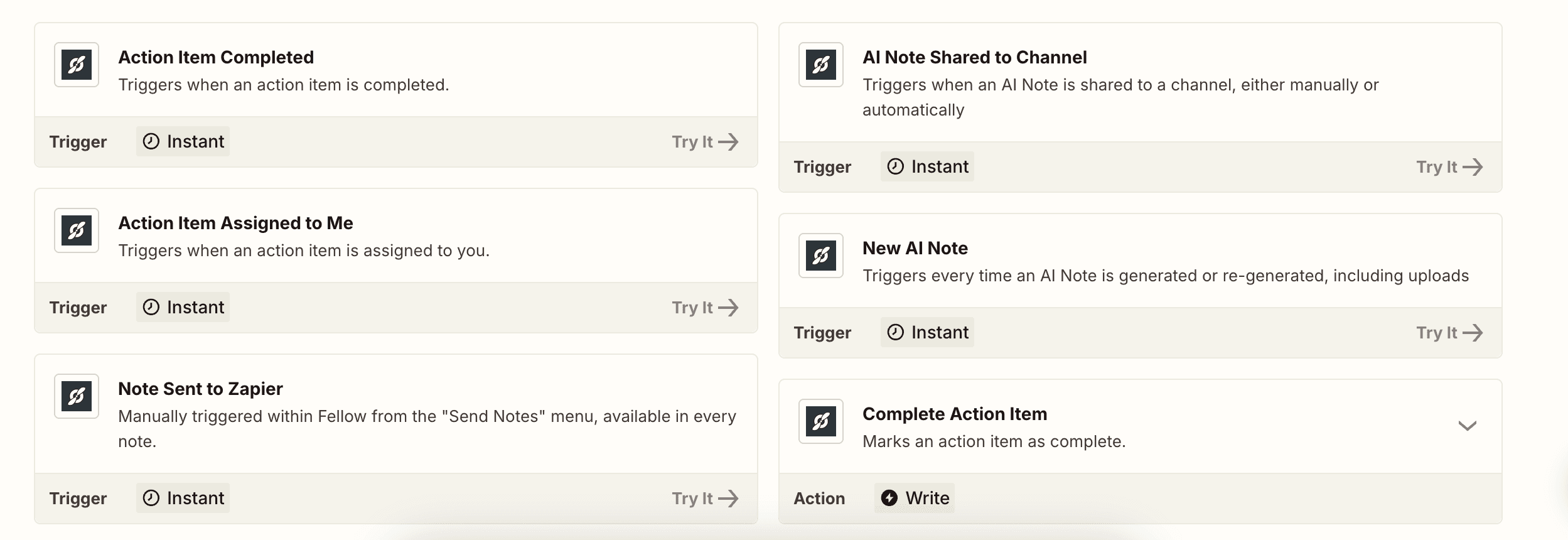 Fellow Zapier integrations
