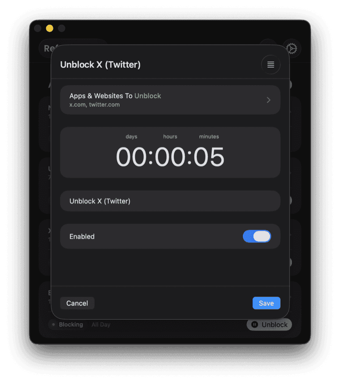 Pause Blocking If Needed in Refocus for Mac