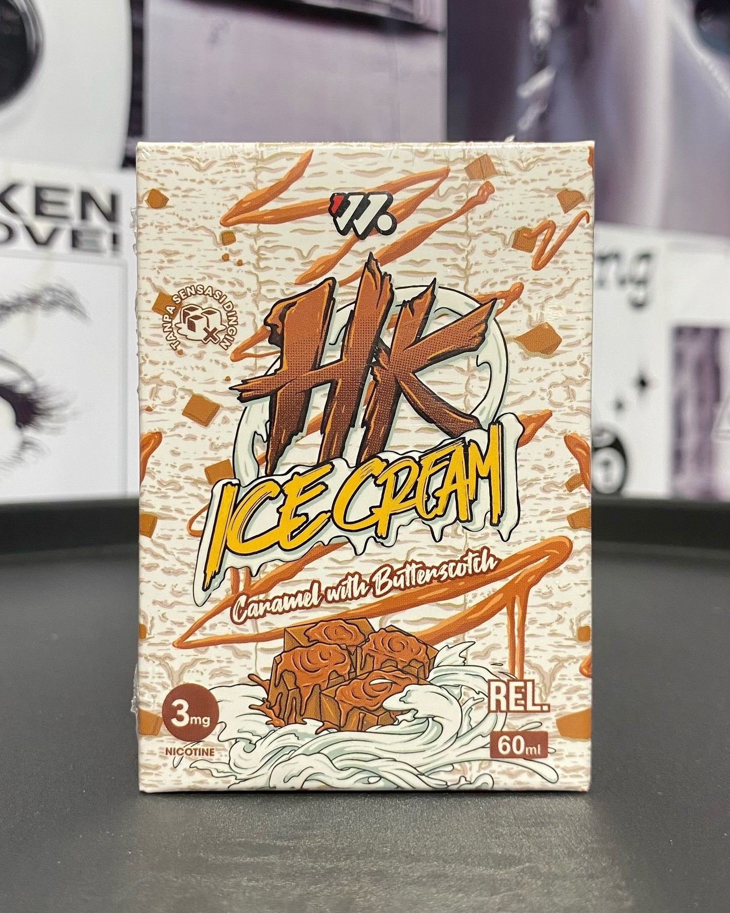 Liquid Vape HK Ice Cream Caramel with Butterscoth 60ML By Wise Juice - FREEBASE 6MG