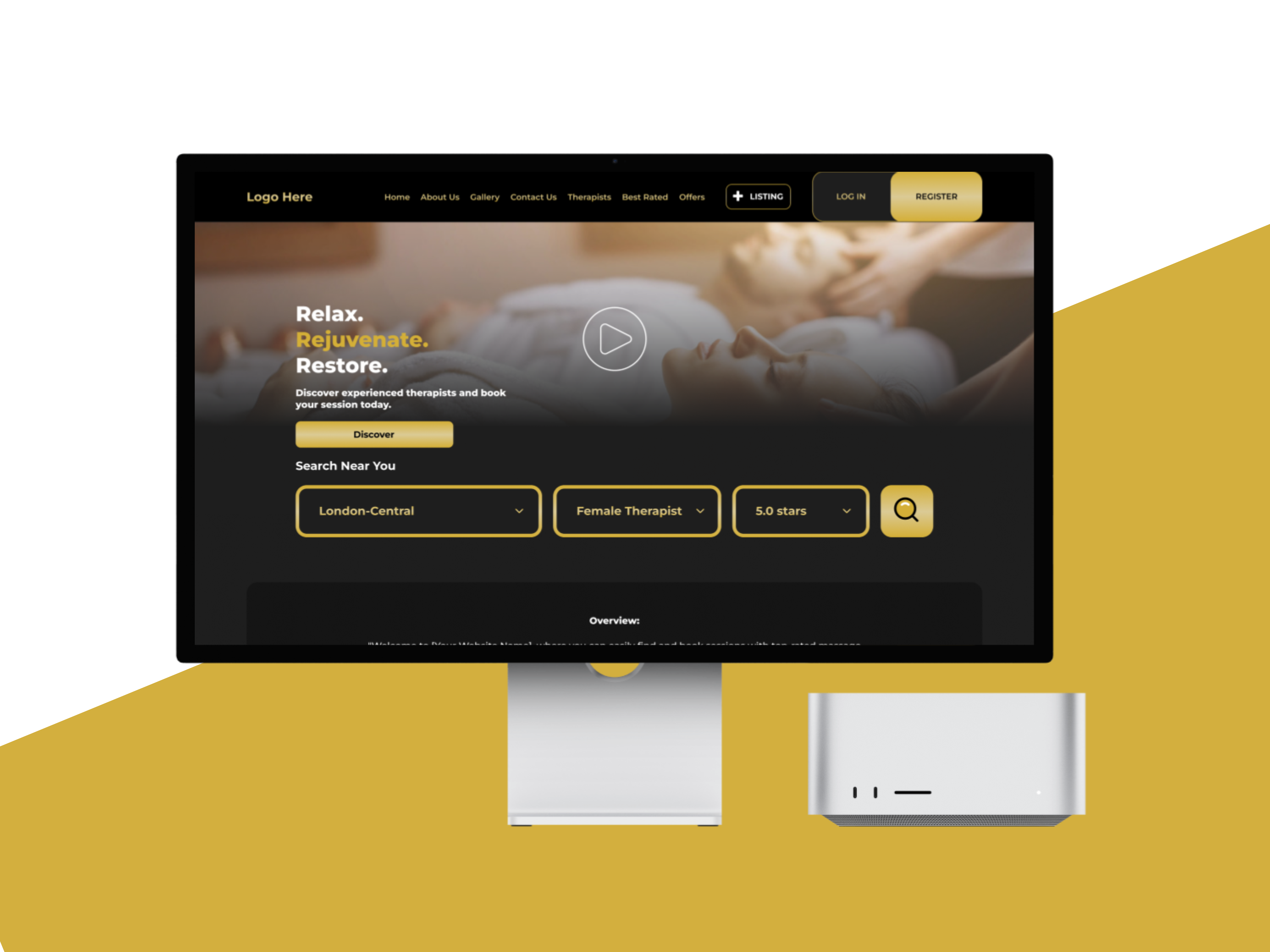 Massage therapists website Design Mockup