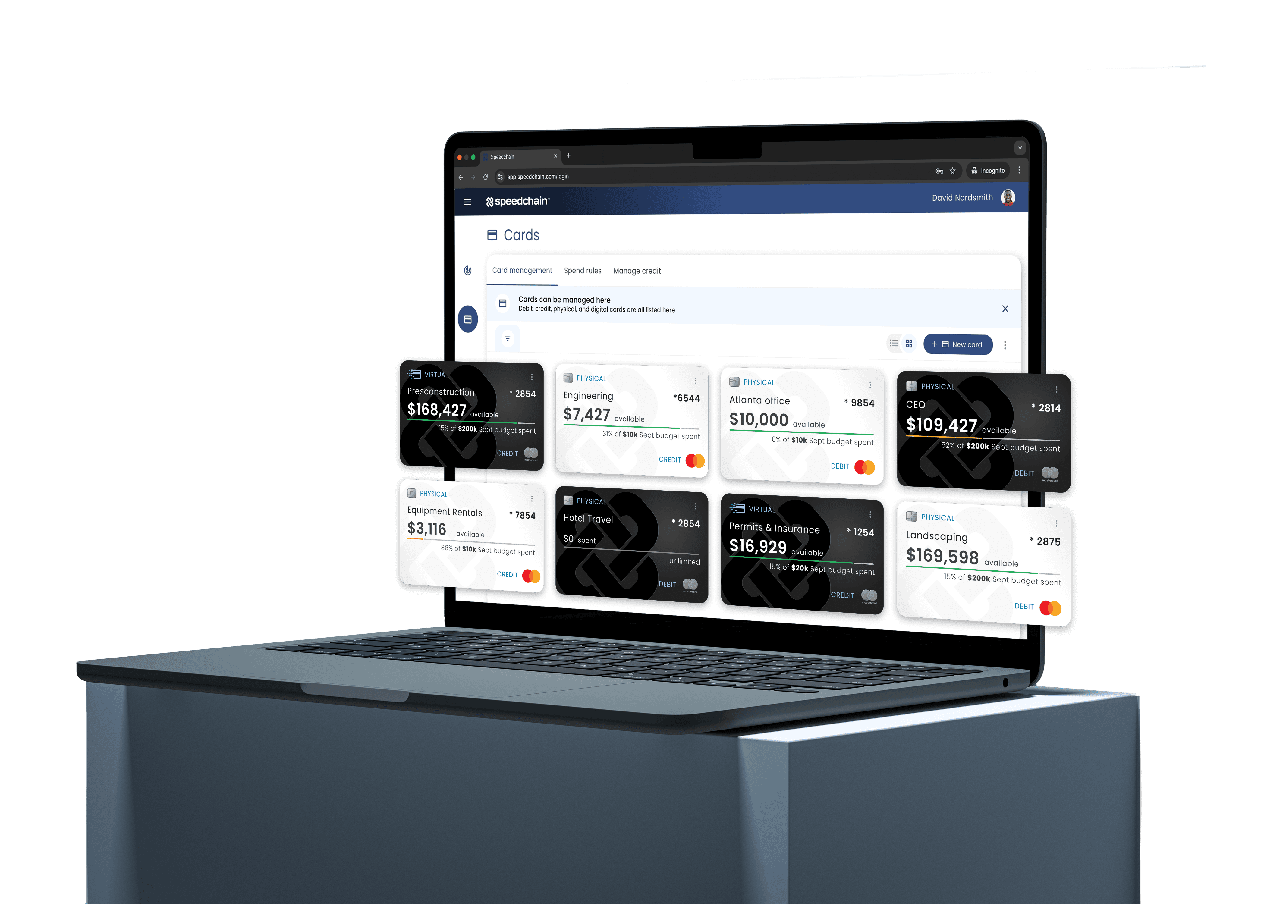 laptop with the speedchain app