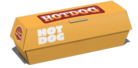 caixa para hot dog fechada