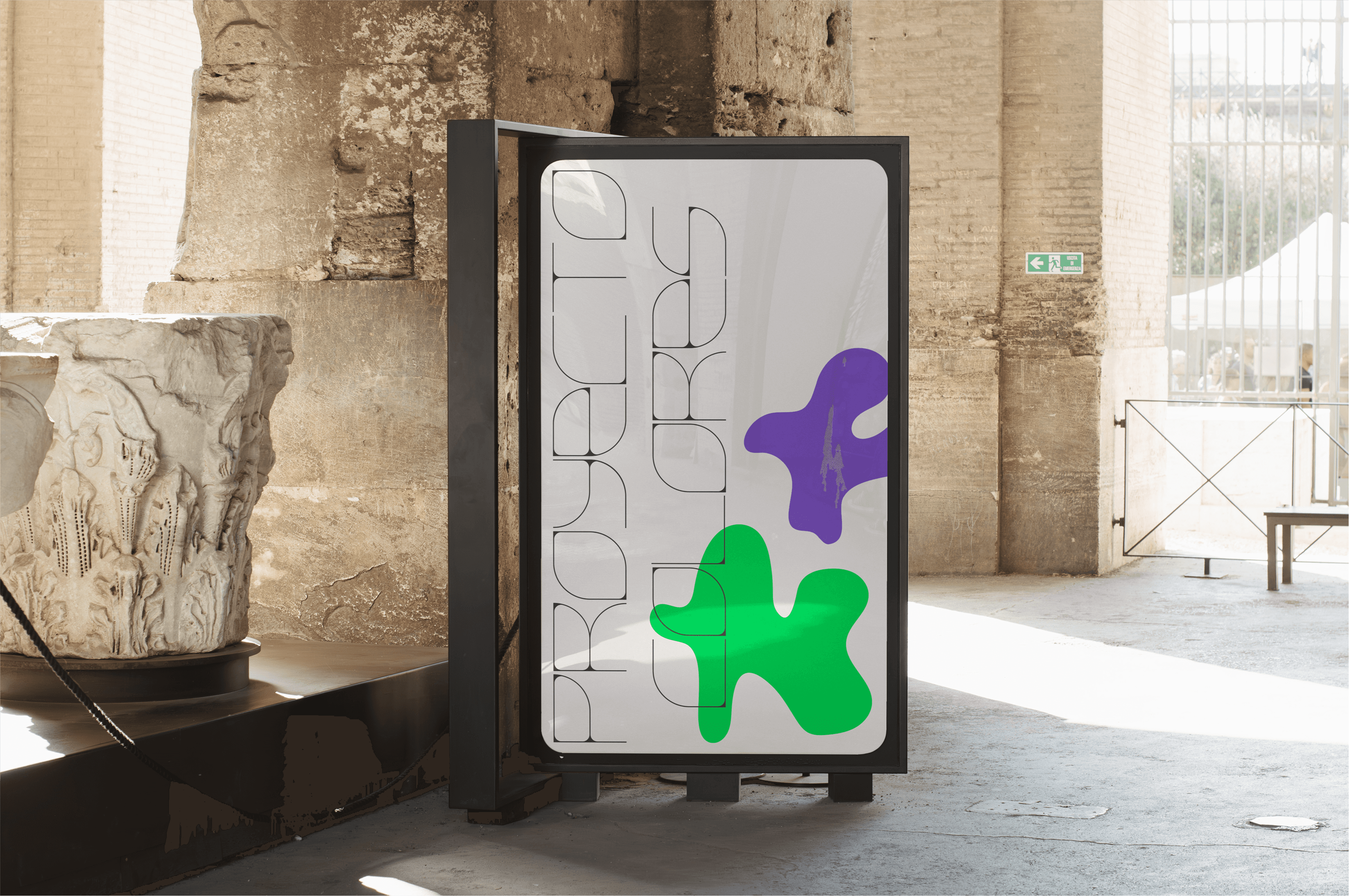 Silhouette of a person reflected on a building window