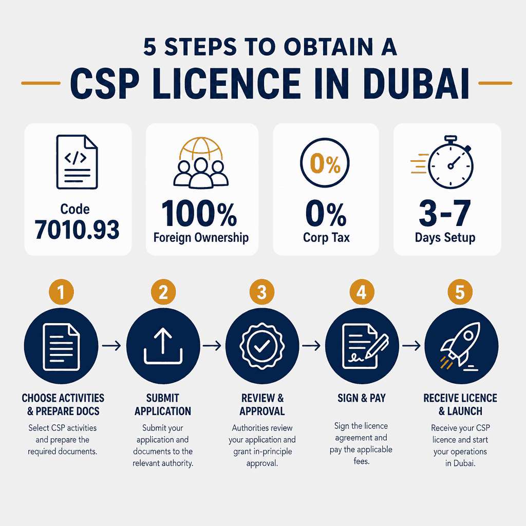 Infographic: How to Get a Corporate Services Provider (Csp) Business License in Dubai