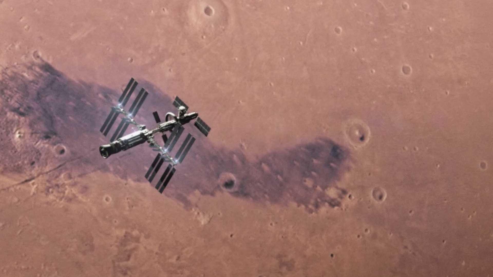 Space setelite video on the moon surface