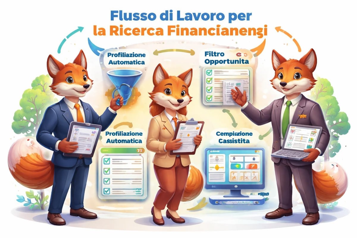 Workflow digitale ricerca finanziamenti