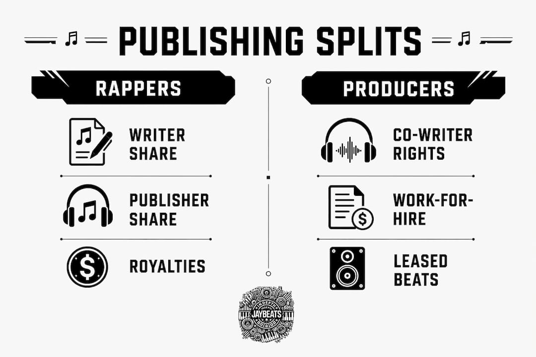 Infographic showing publishing splits comparison