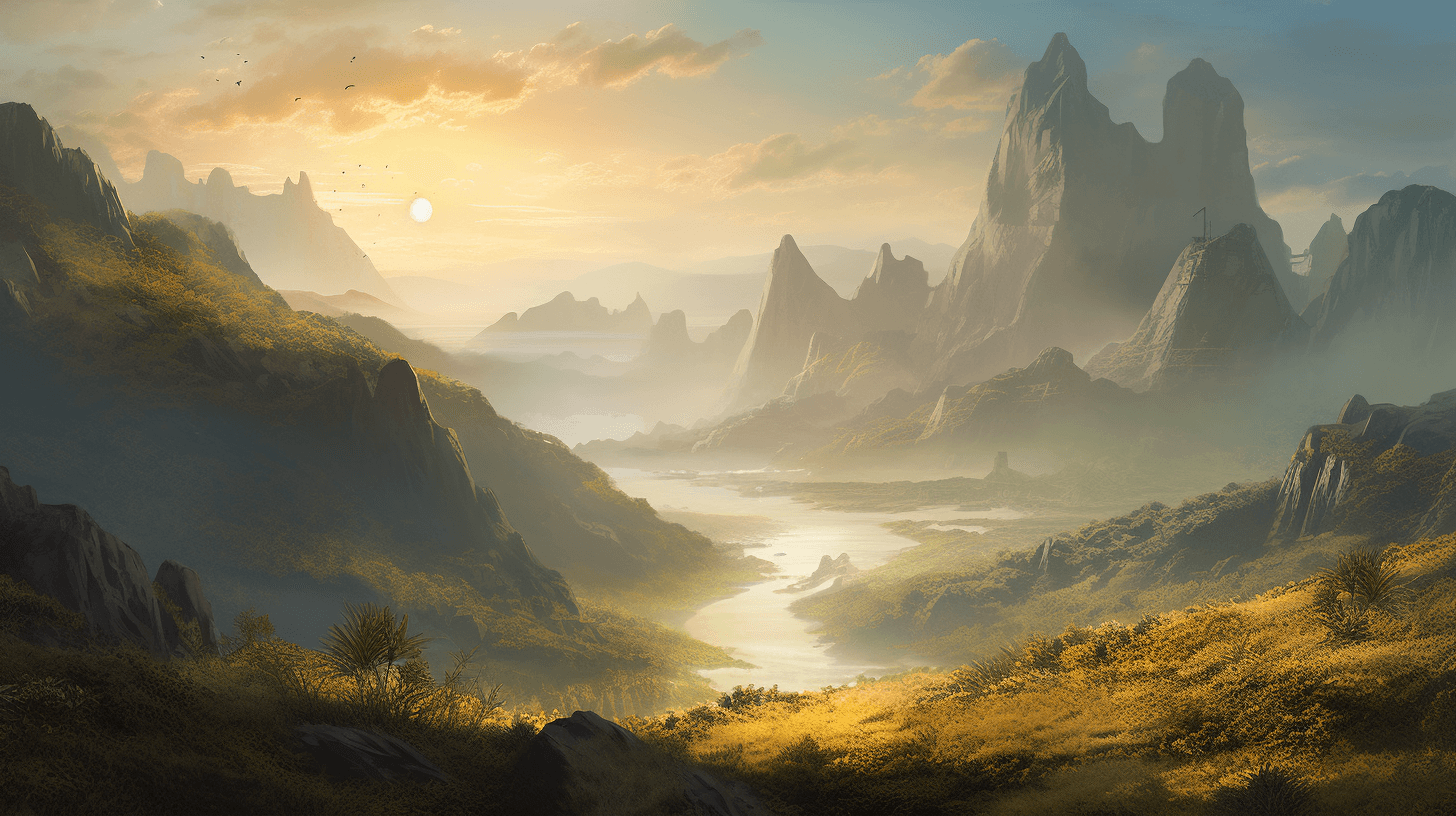 A cosy study, littered with books. The windows look like dragonfly wings