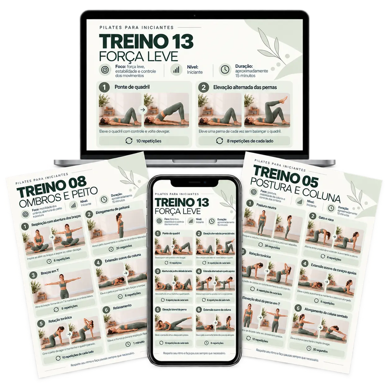 Mockup dos 21 treinos de Pilates