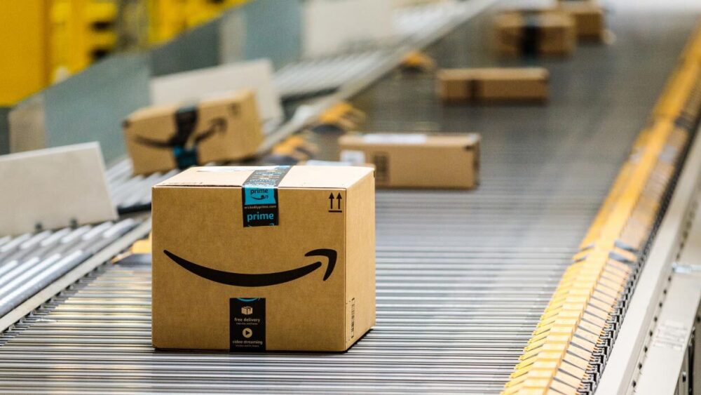 Amazon Parcel Boxes on Machine