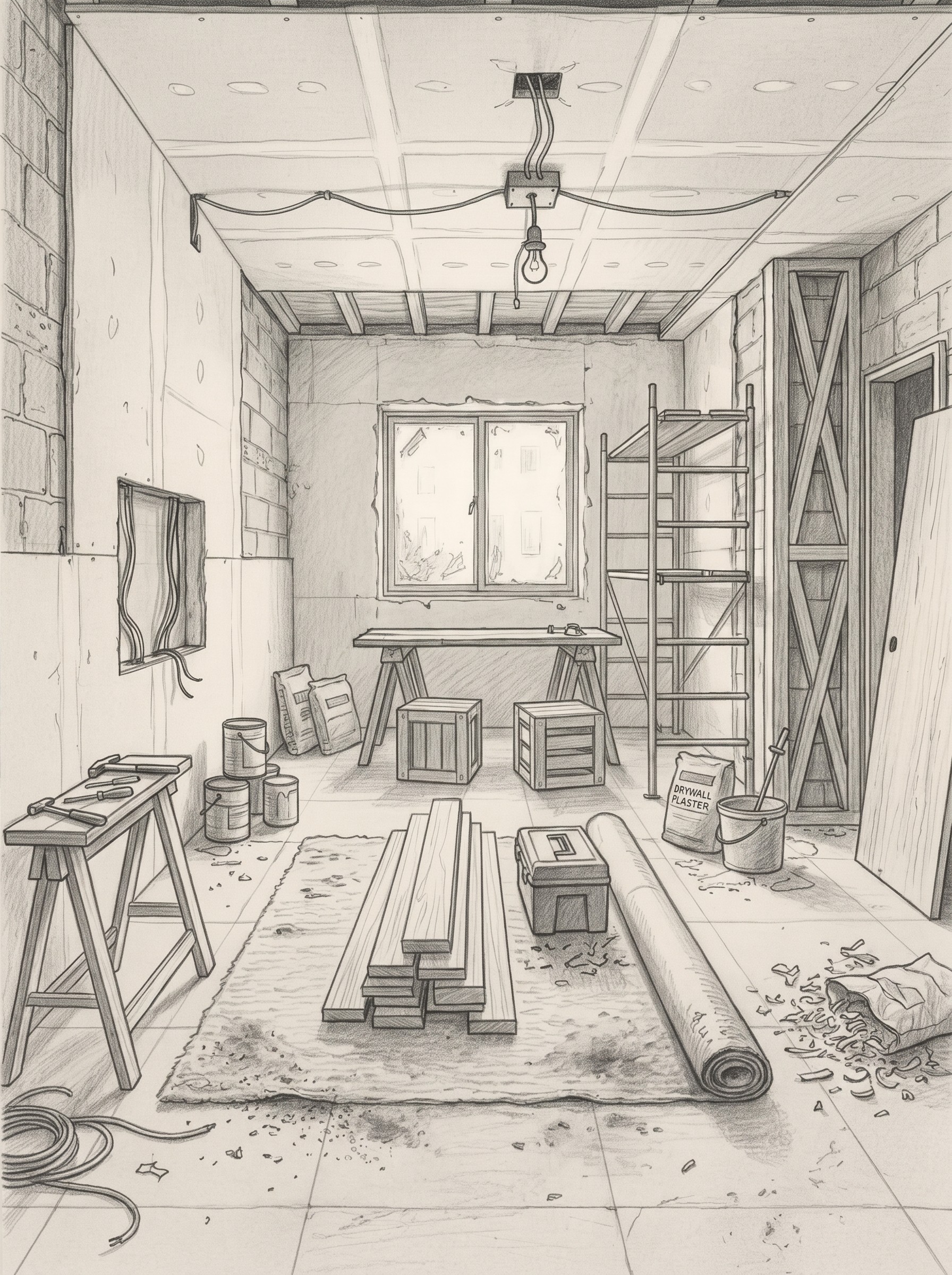 Image of an unfinished living room