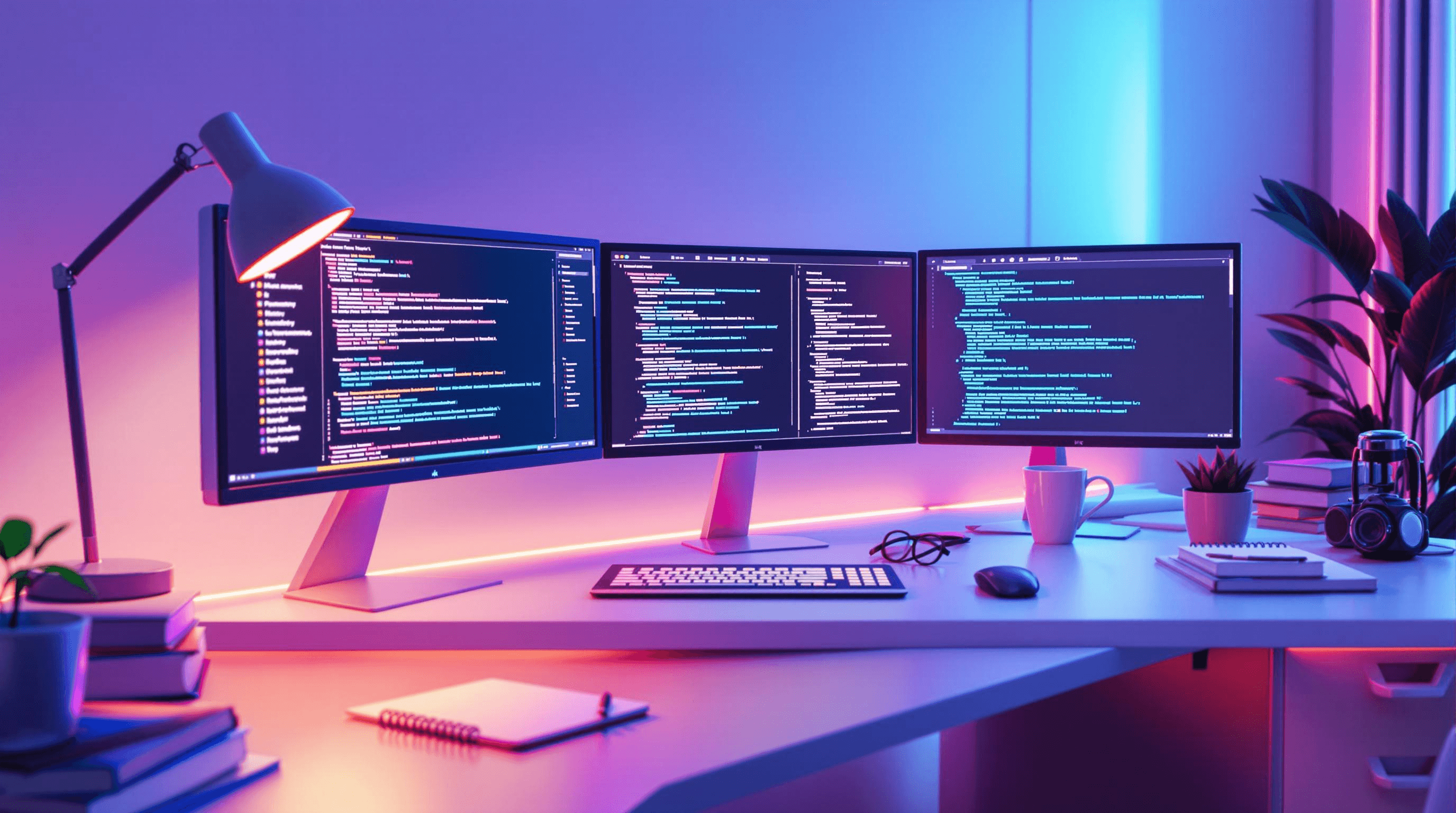 Monitor setup displaying computer code - Technical Screening Tools