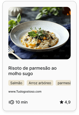 Floating card highlighting key information or feature.