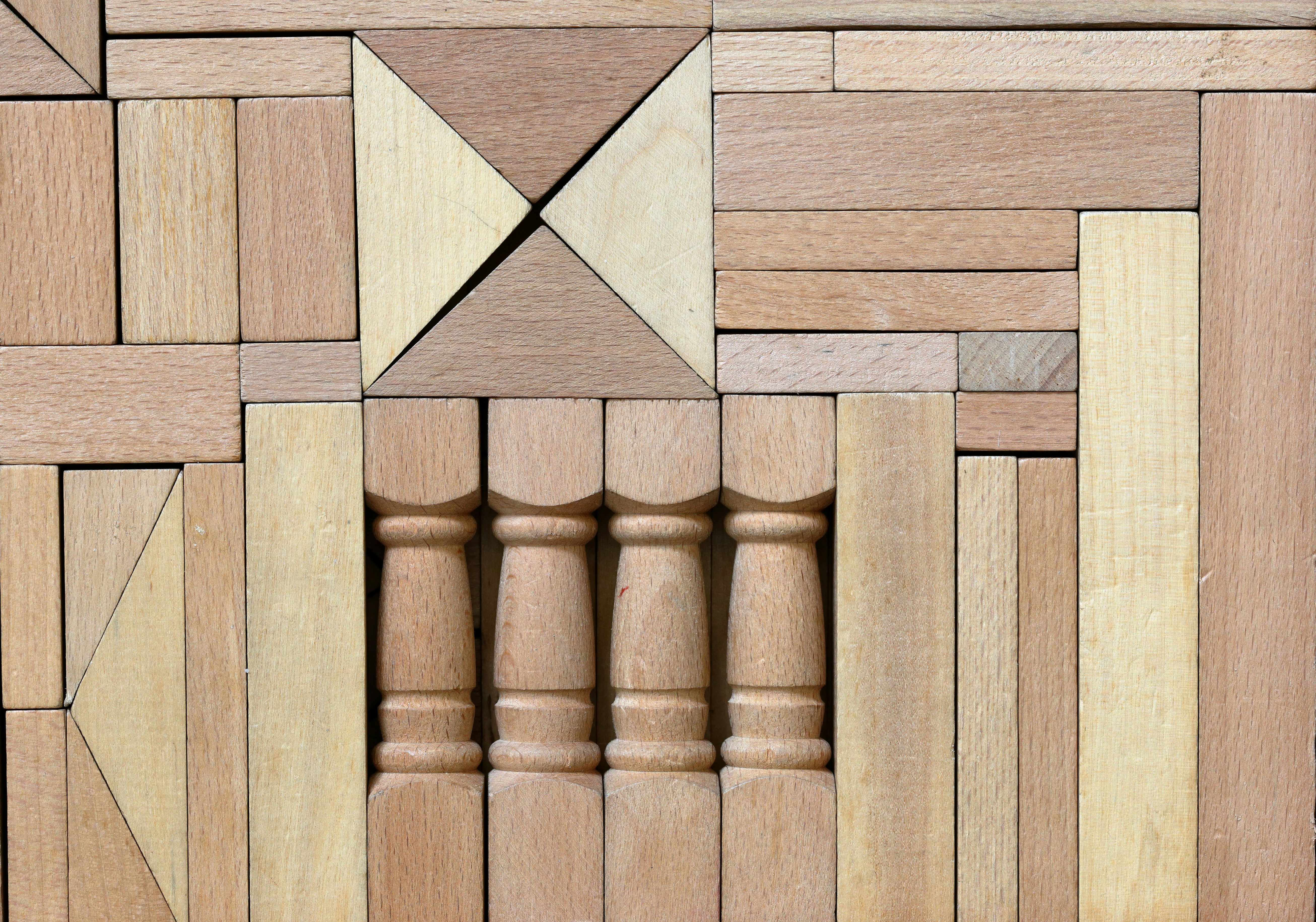 a close up of a wooden structure made of wood