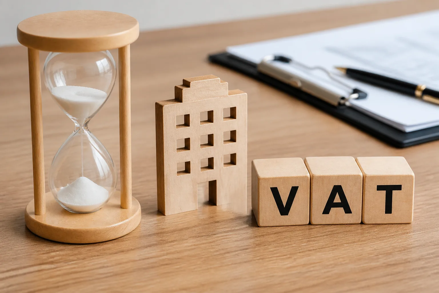 VAT Registration Timing After Dubai Company Formation beside a tax filing dashboard and a document