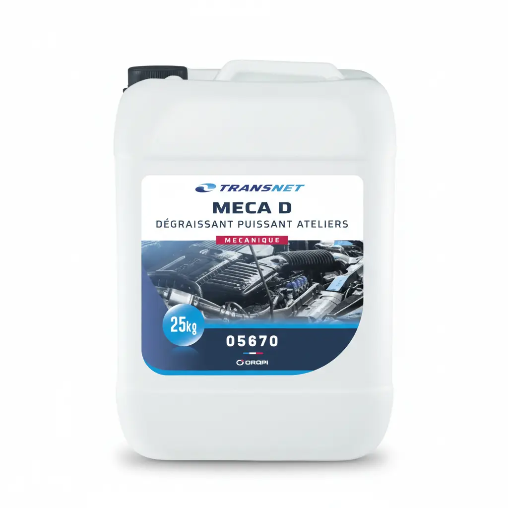 MECA D - niepieniący odtłuszczacz przemysłowy pH 11.5, do 50°C, silniki i podłogi hal serwisowych