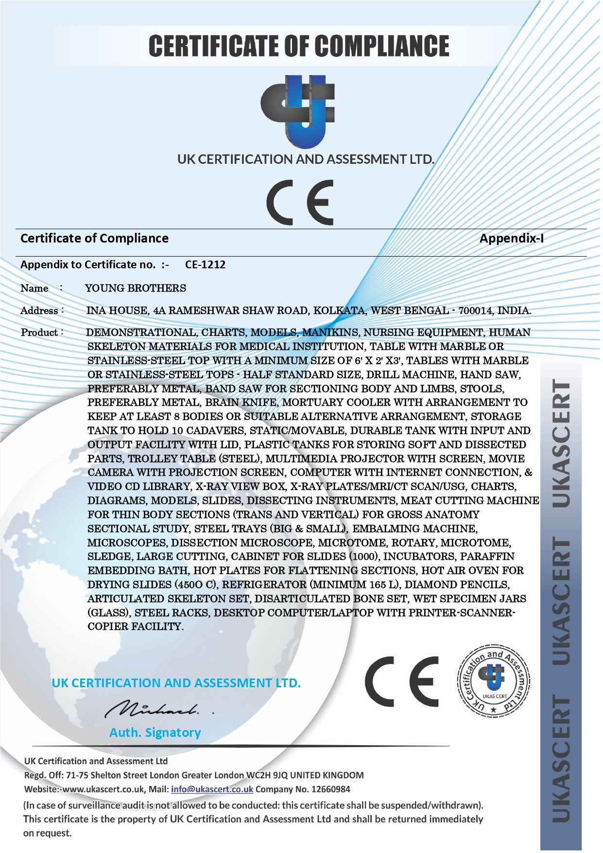 CE Certification – Compliance with European Medical Device Directive (93/42/EEC, Amended 2007/47/EC)