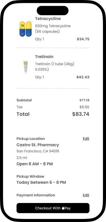 Prescription order verification screen.