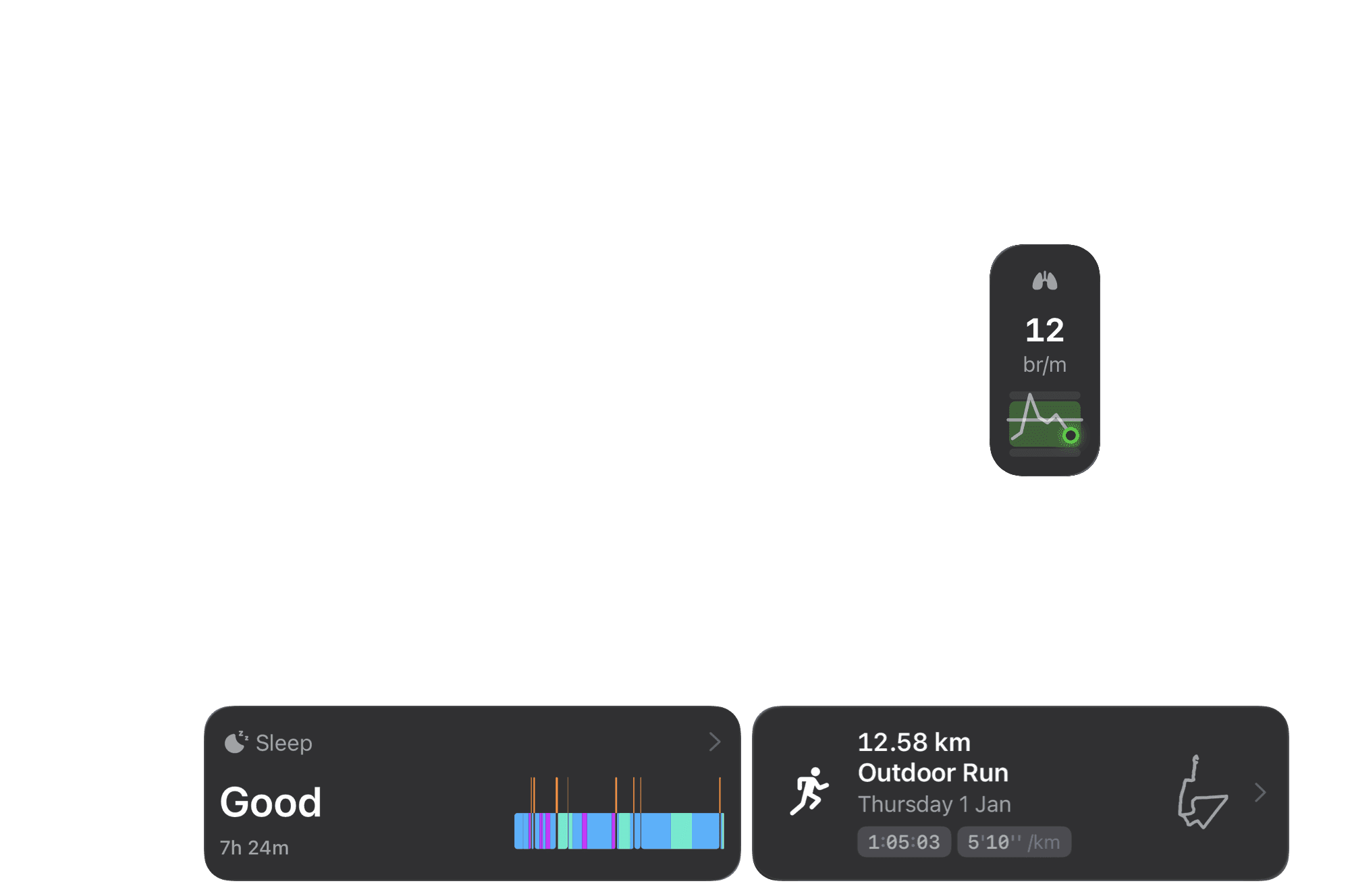 The Outsiders iPhone app Today screen showing Training Readiness at 72% (Moderate Readiness) with guidance text, Apple Watch complications displaying heart rate (46 bpm) and HRV (48 ms), body metrics showing wrist temperature (36.9°C), respiratory rate (12 br/m), and blood oxygen (96%), Training Load Ratio at 0.81 (optimal) with 7-day trend graph, recent workouts including 28.21km indoor cycle and 12.58km outdoor run, and sleep quality rated as Good with 7h 24m duration and sleep stages chart. Designed for cyclists, runners, and endurance athletes to assess daily training readiness based on training load, recovery metrics, and sleep quality.