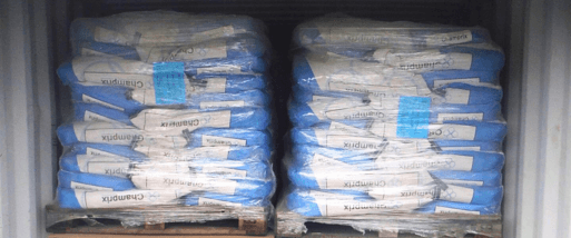Champrix bags in container