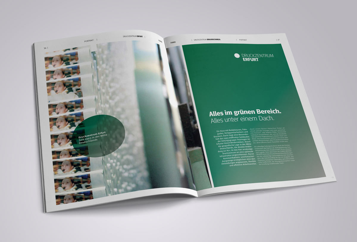 Imagebroschüre im Zeitungsformat – produziert auf hauseigenen Druckmaschinen