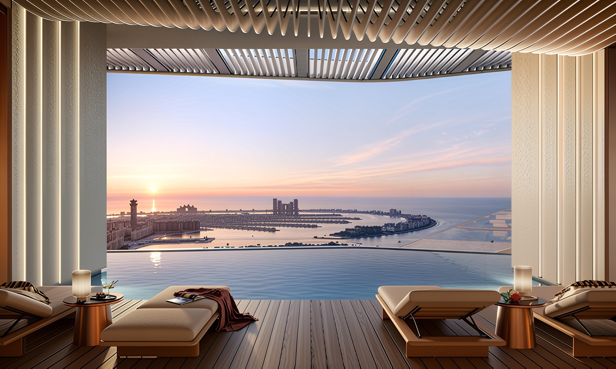 Beachfront Mondrian apartment building in Dubai, characterized by its modern design and proximity to the sea.
