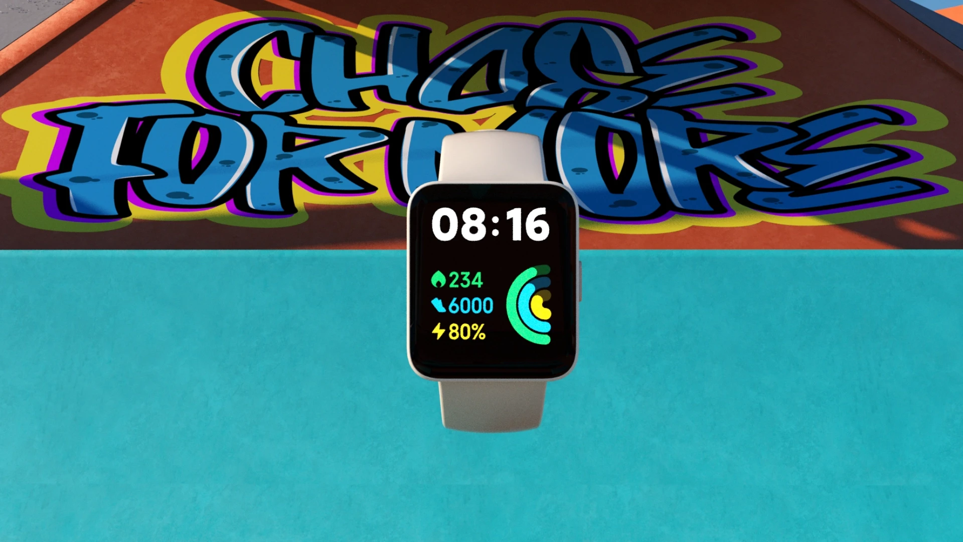 3D product render of Redmi Watch 2 Lite smartwatch design