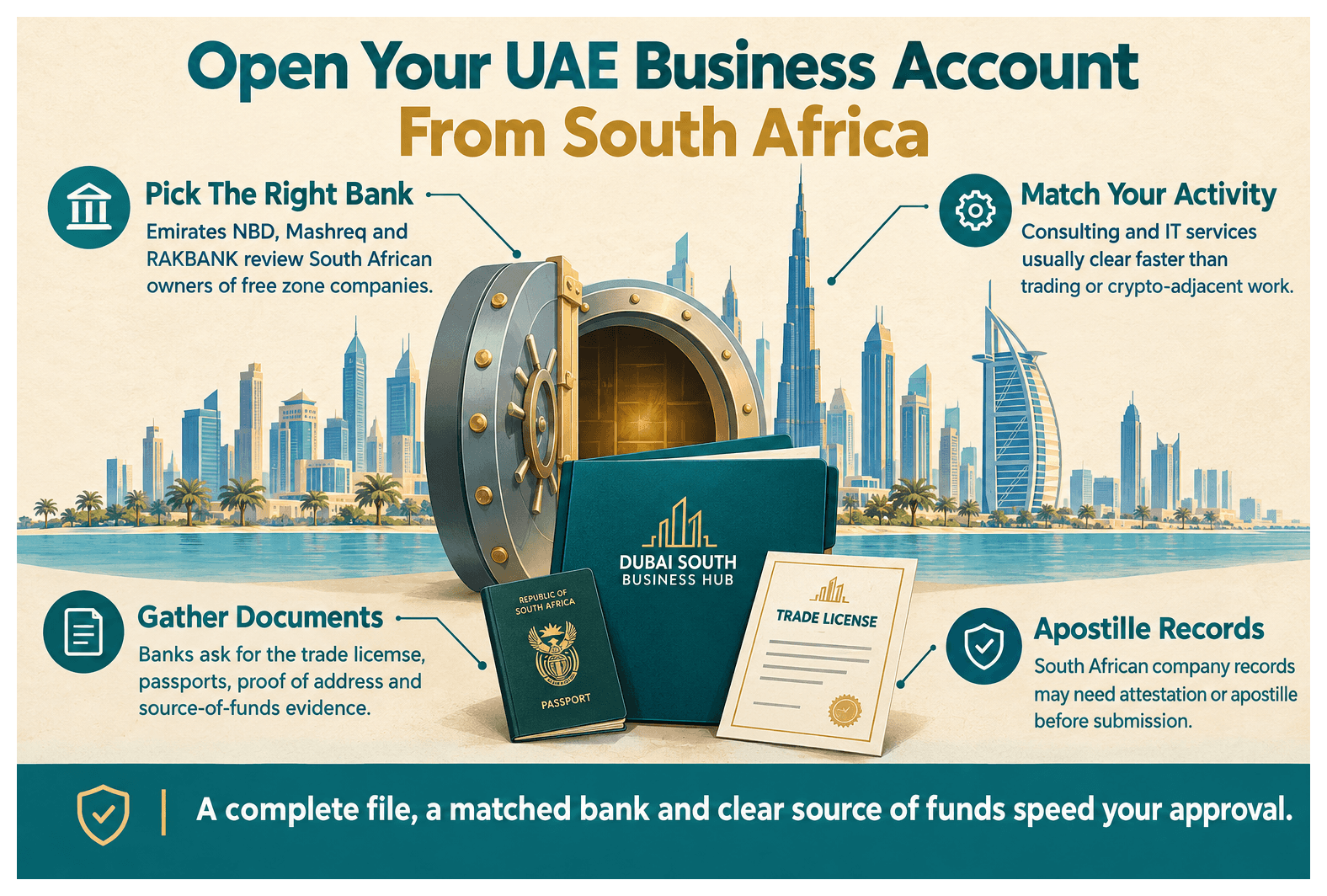 Infographic: How South African Founders Can Open a UAE Corporate Bank Account