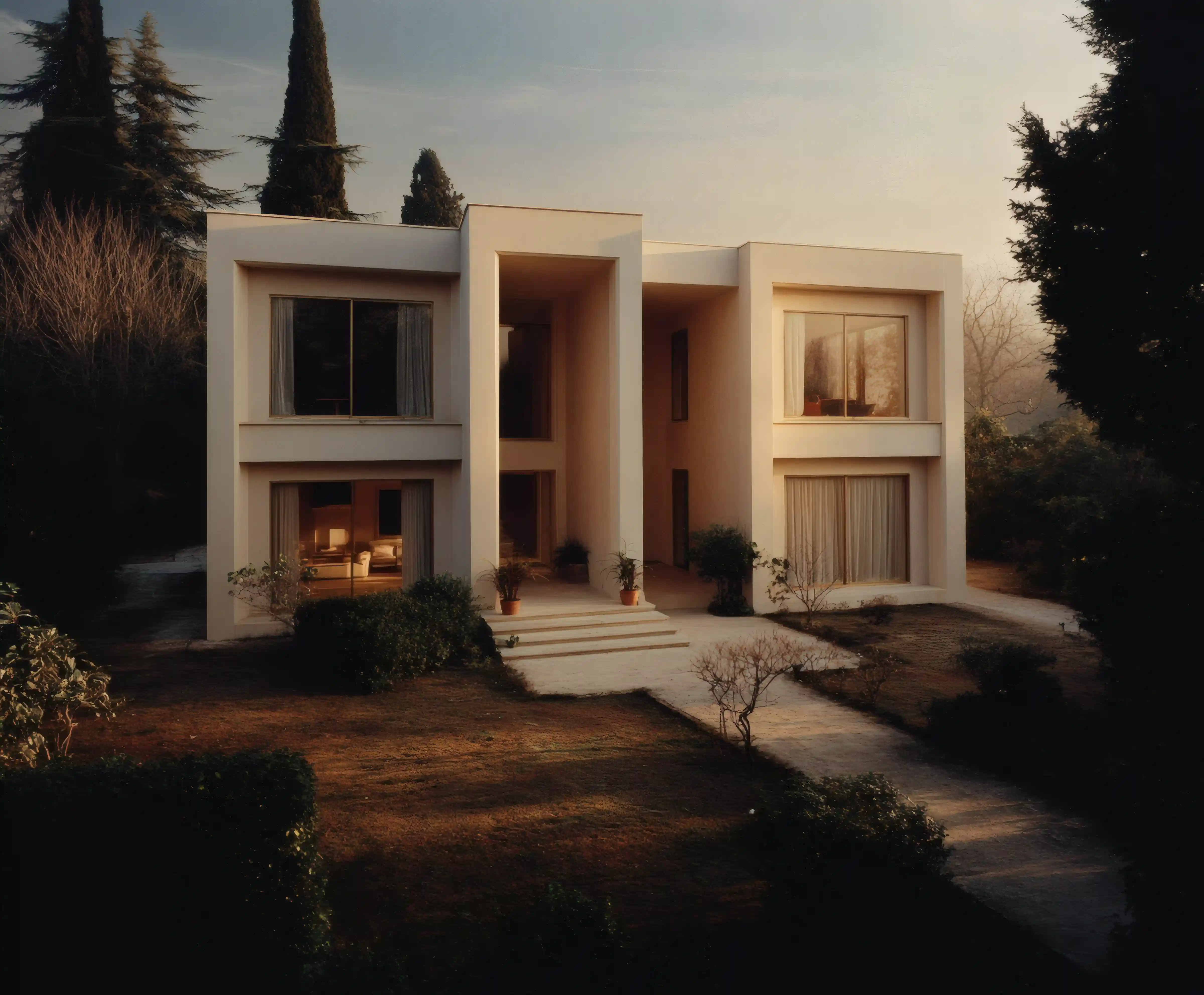 Modern Glass-Walled House