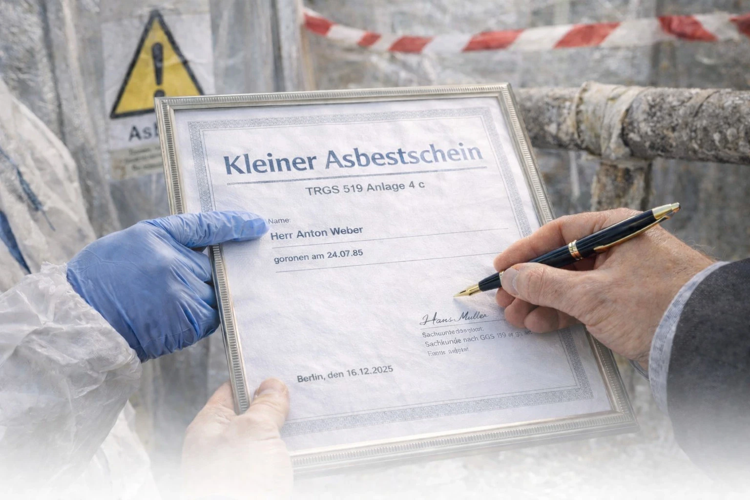 Kleiner Asbestschein