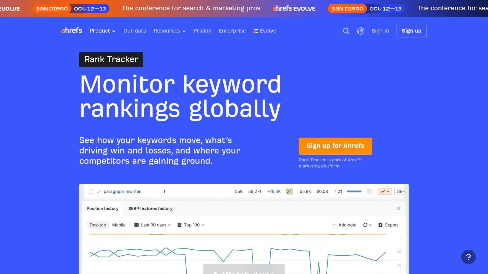 Ahrefs Rank Tracker