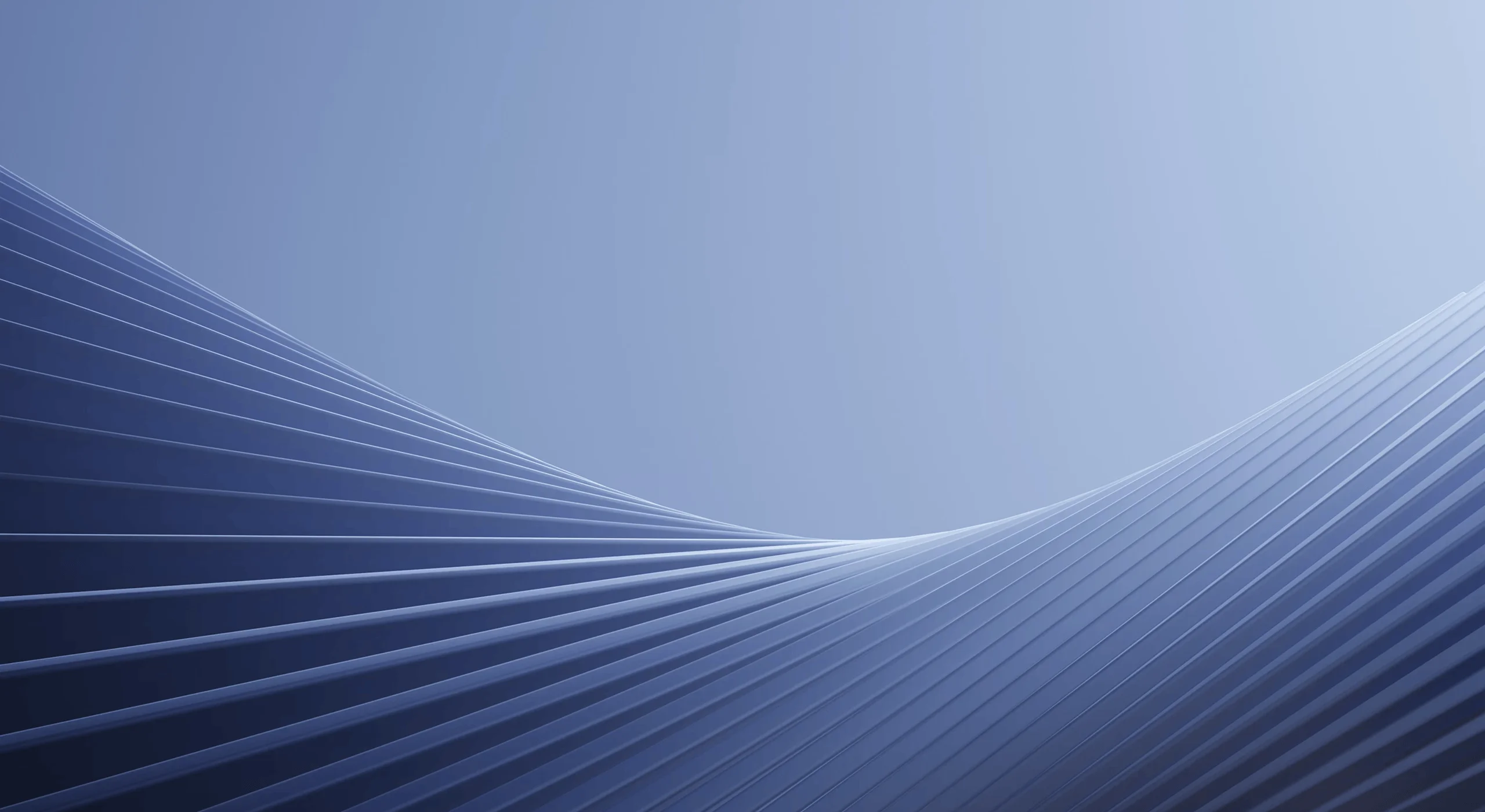 Abstract blue 3D wave pattern with flowing lines.