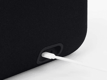 ORCA speaker charging via cable.