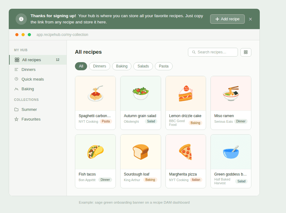 onboarding banner green