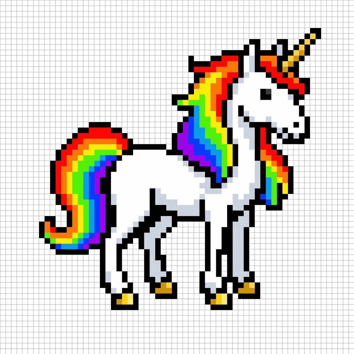 "Generate a pixel art sprite of a unicorn that fits perfectly into this 64x64 grid image. Use high contrast colors." (Tip: Developers can then programmatically extract the center color of each cell to drive a connected 64x64 LED matrix display).