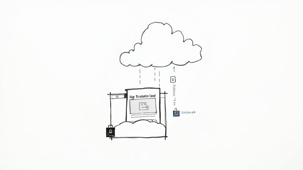 Humorous illustration showing cloud rain falling on bed while sending video to someone digitally