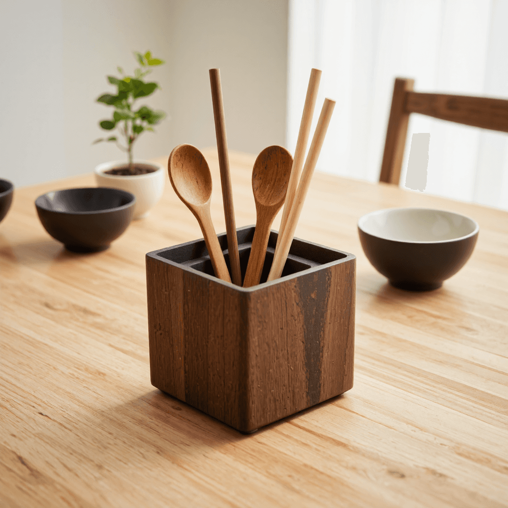 product photography of utensil holder