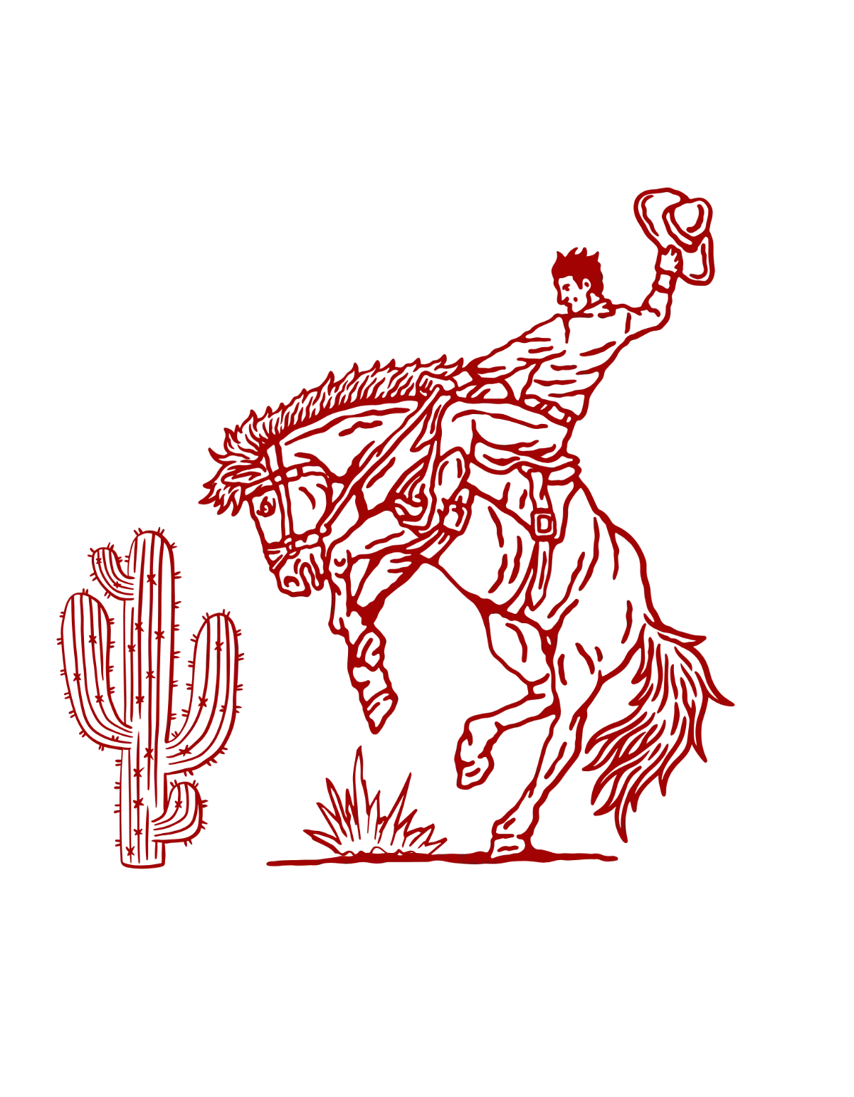 Ilustracja kowboja na koniu