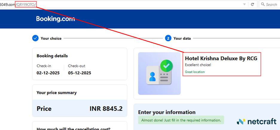 Phishing Attack Impersonates Travel Brands Using 4,300 Malicious Domains 10 A different AD_CODE value in the URL produces a page targeting a different hotel on the same website.