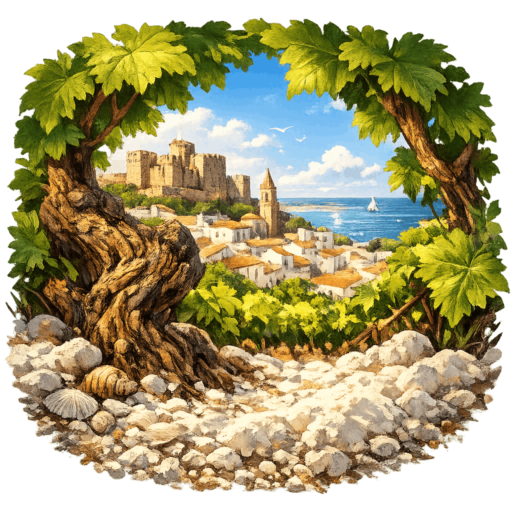 Detailed graphic of the Sanlúcar de Barrameda wine region.