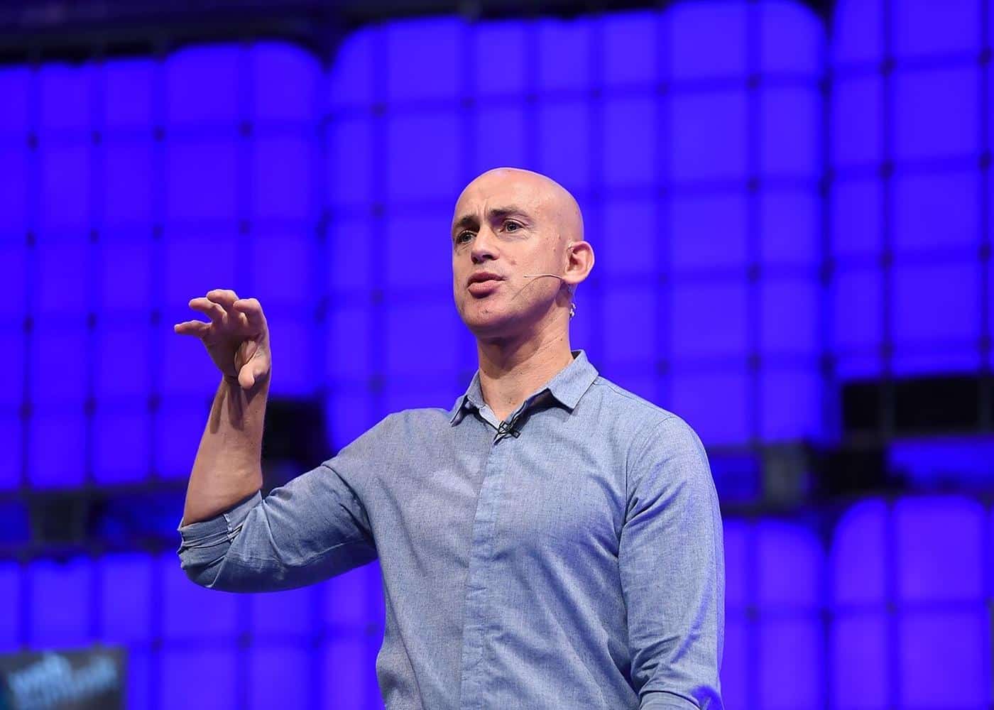 Picture credit: Stephen McCarthy / SPORTSFILE / Web Summit - Andy Puddicombe on stage at the 2014 web summit