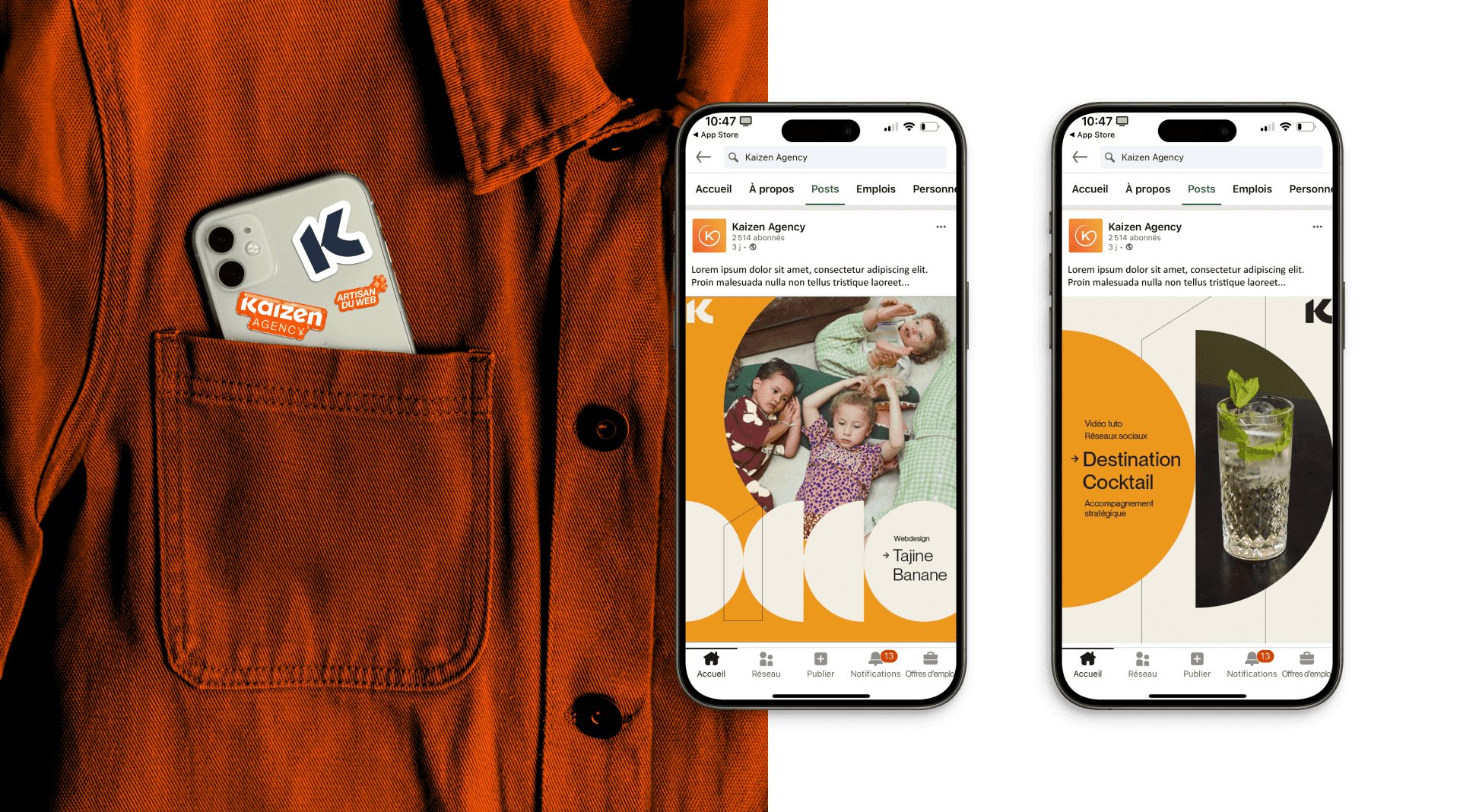 mockup mobile of social media post
