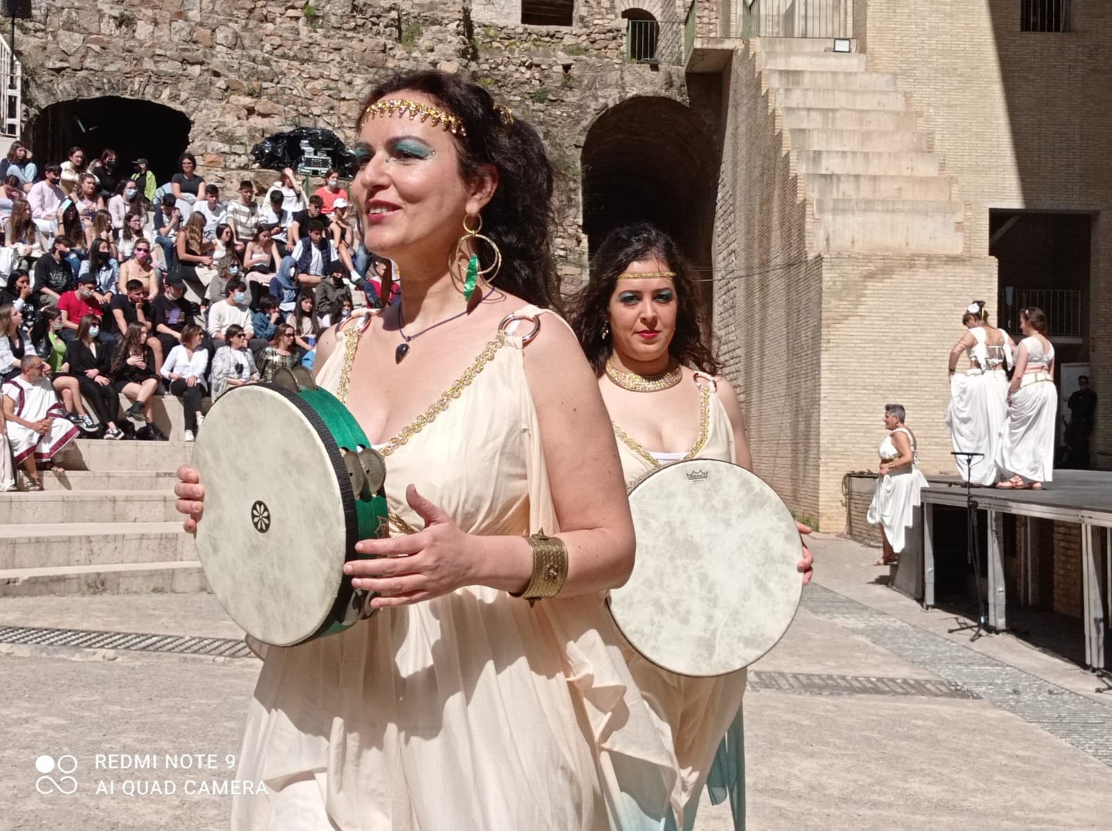 woman with frame drum